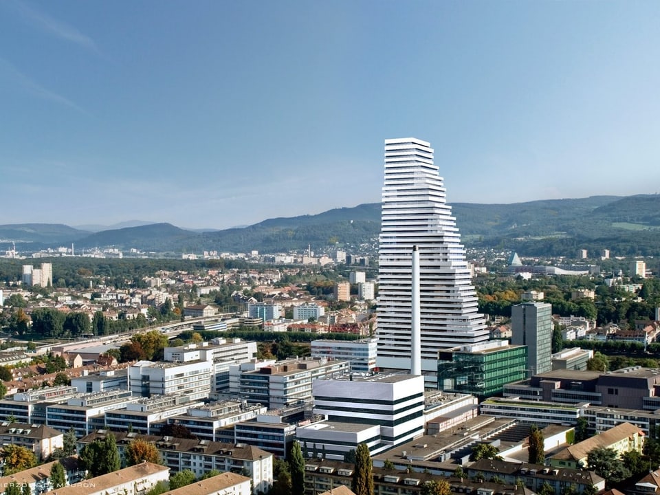 Projektskizze des Roche-Hochhauses in Basel.