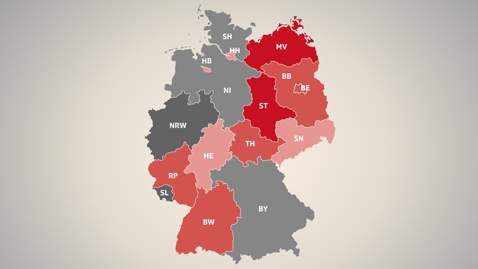Infografik - So stark ist die AfD in den Bundesländern - News - SRF Infografik - So stark ist die AfD in den Bundesländern - News - SRF