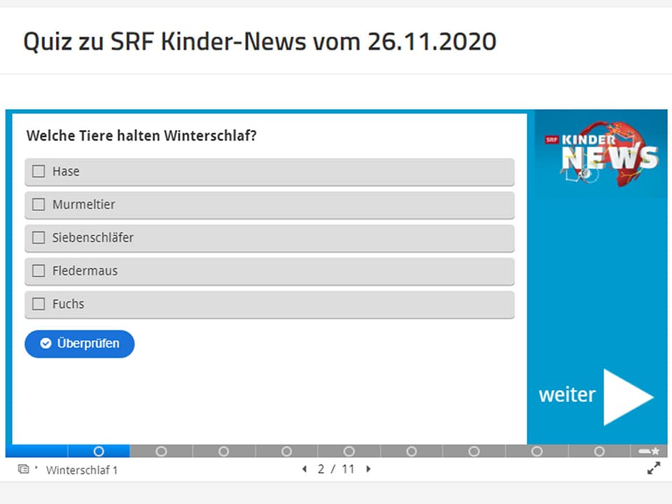 Quiz zur Sendung