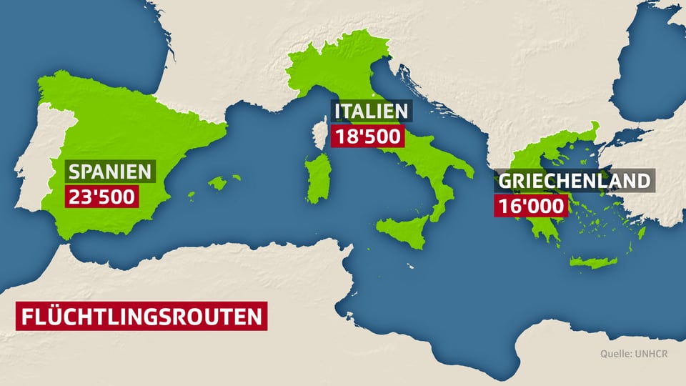 Karte Mittelmeer.
