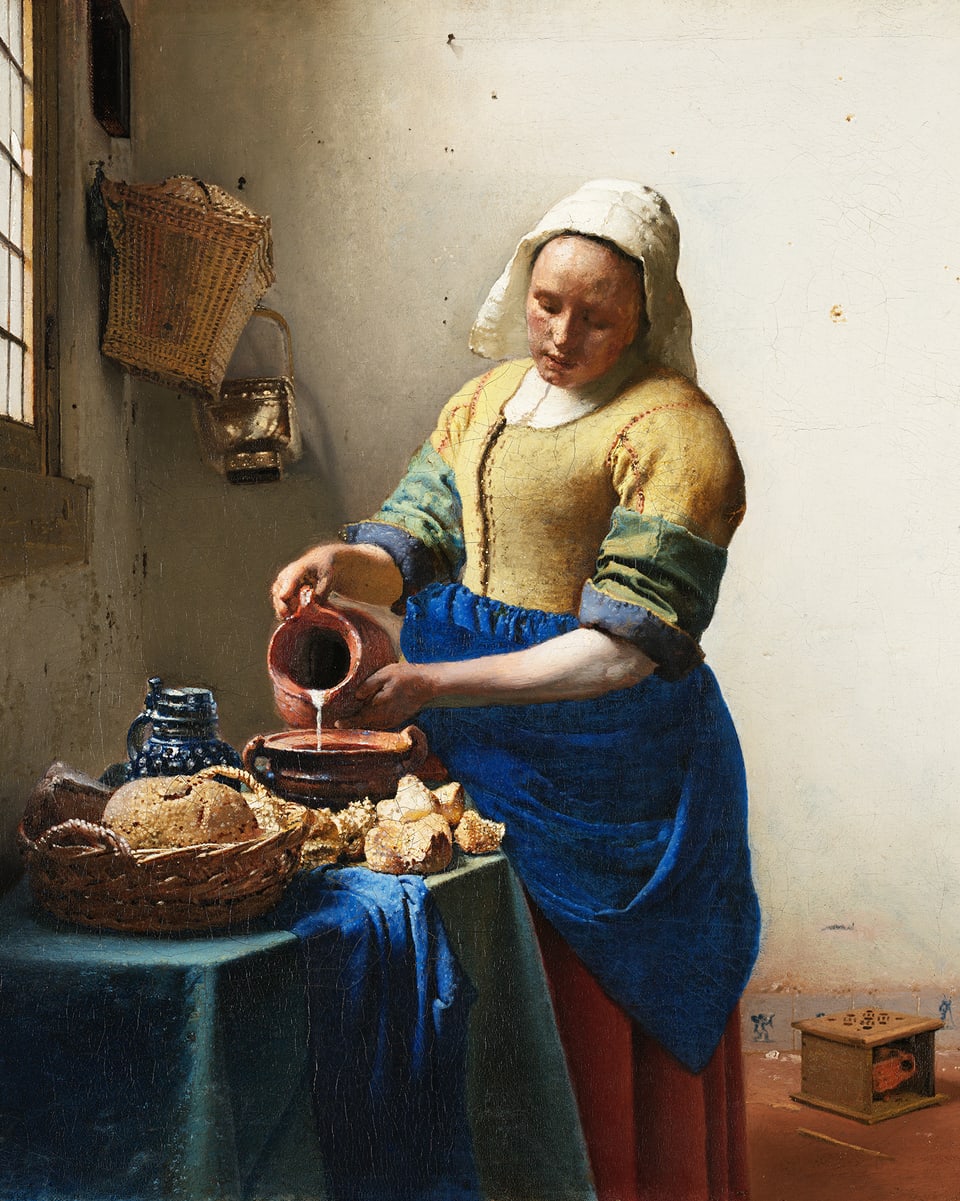 Frau mit Krug auf einem Gemälde