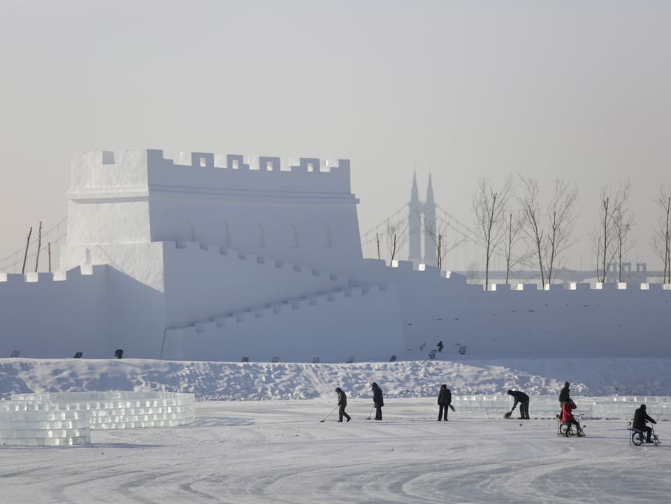 Chinesische Mauer aus Schnee