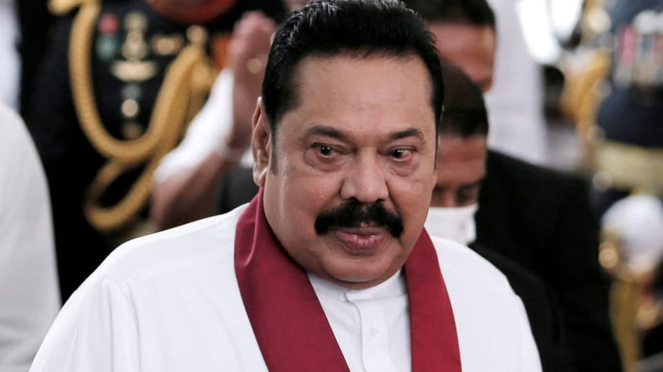 Mahinda Rajapaksa bei der Übernahme des Amtes des Premierminister am 9. August 2020.