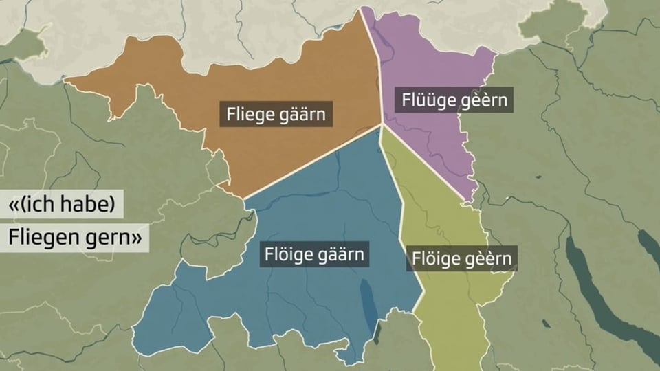 Lautgrenzen von «Fliege» und «gern» im Kanton Aargau