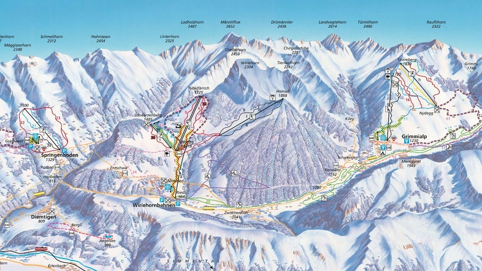 Panorama der Diemtigtal-Bergbahnen