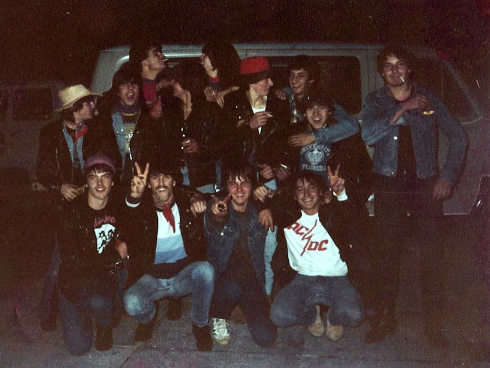 Hardrock-Fans aus Romanshorn am Motörhead-Konzert in Zürich, 1983. 