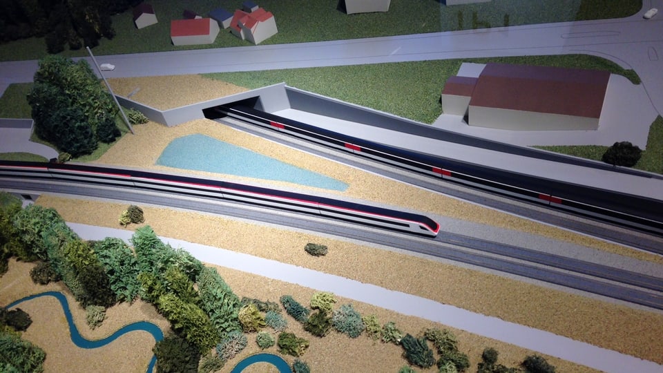 Ein Modell des geplanten Eppenbergtunnels.