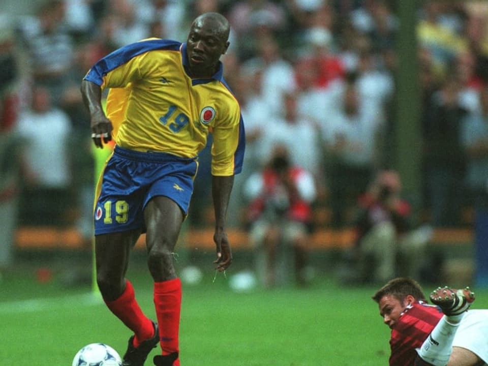 Lief 84 Mal für Kolumbien auf Freddy Rincon, hier an der WM 1998 gegen England.