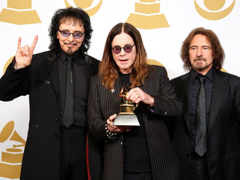Ozzy Osbourne mit seinen «Black Sabbath»-Kollegen bei den Grammys 2014.