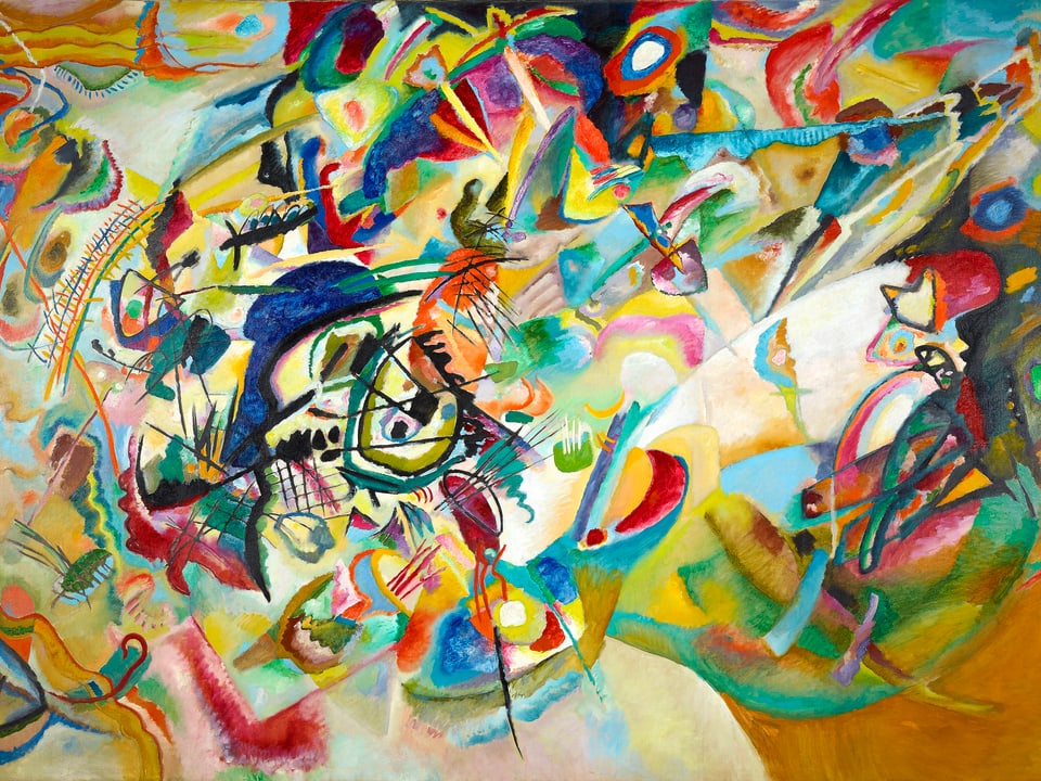 Wassily Kandinsky: Komposition VII, 1913, Öl auf Leinwand, 200 x 300 cm. Staatliche Tretjakow-Galerie, Moskau.