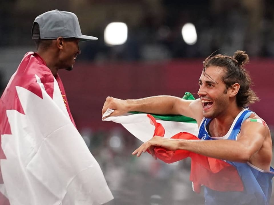 Mutaz Essa Barshim und Gianmarco Tamberi jubelten an den Olympischen Spielen noch gemeinsam.