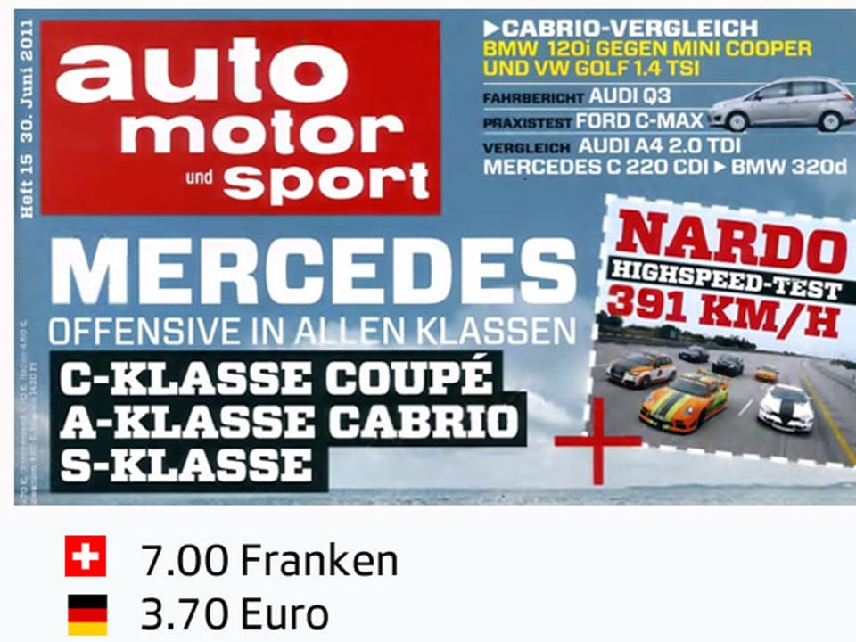 «Auto Motor und Sport» im nationalen Preisvergleich.