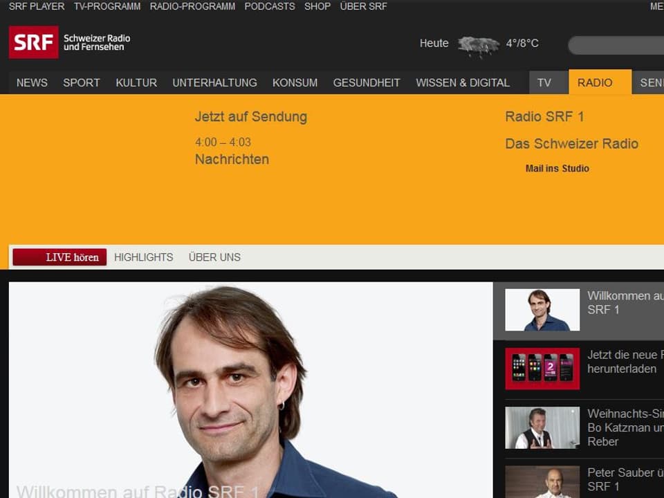 Webseite im Dezember 2012.