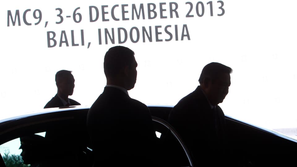 Ankunft der Teilnehmer an der WTO-Konferenz in Bali.