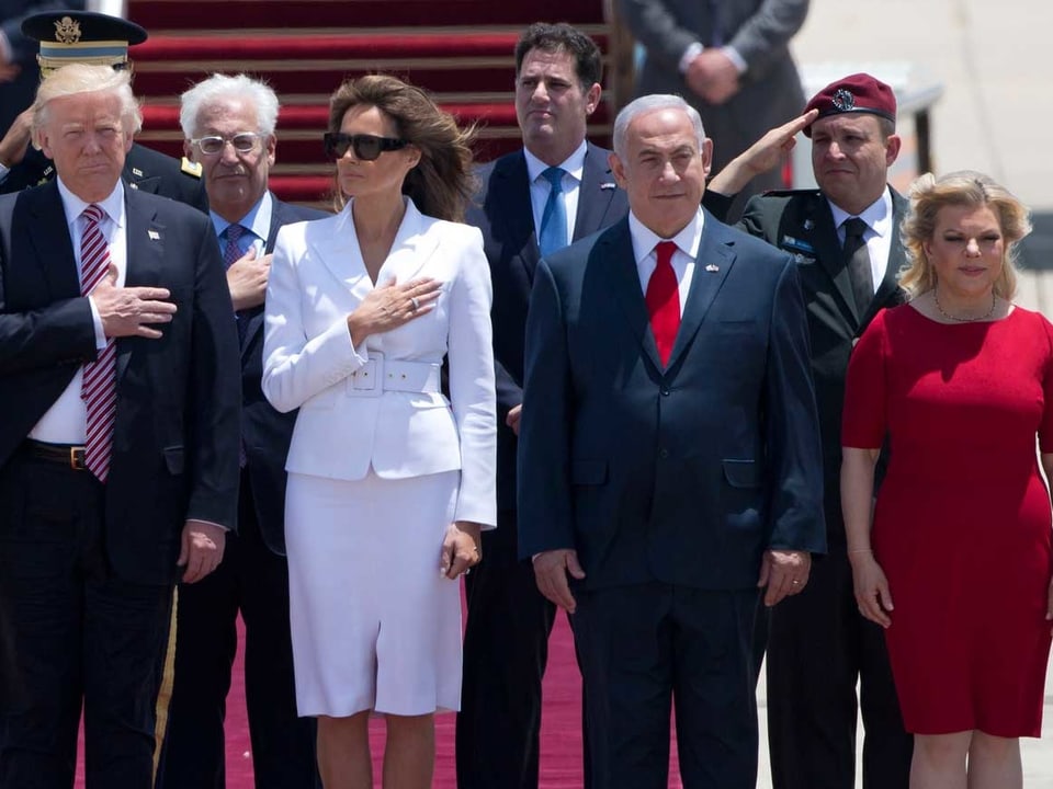 Trump und Melania mit Netanjahu und Sara Netanyahu.