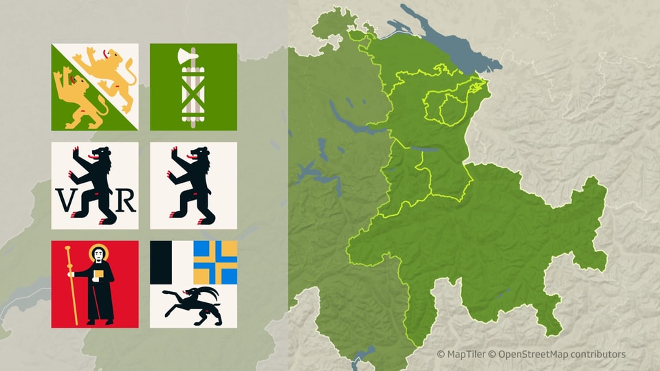 Sendegebiet Kantone St. Gallen, Appenzell Innerrhoden, Appenzell Ausserrhoden, Glarus, Thurgau, Graubünden