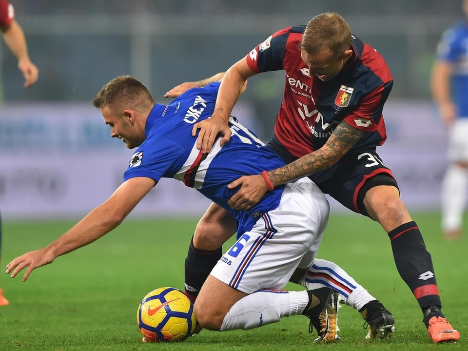 Duell zwischen Sampdoria- und Genoa-Spieler