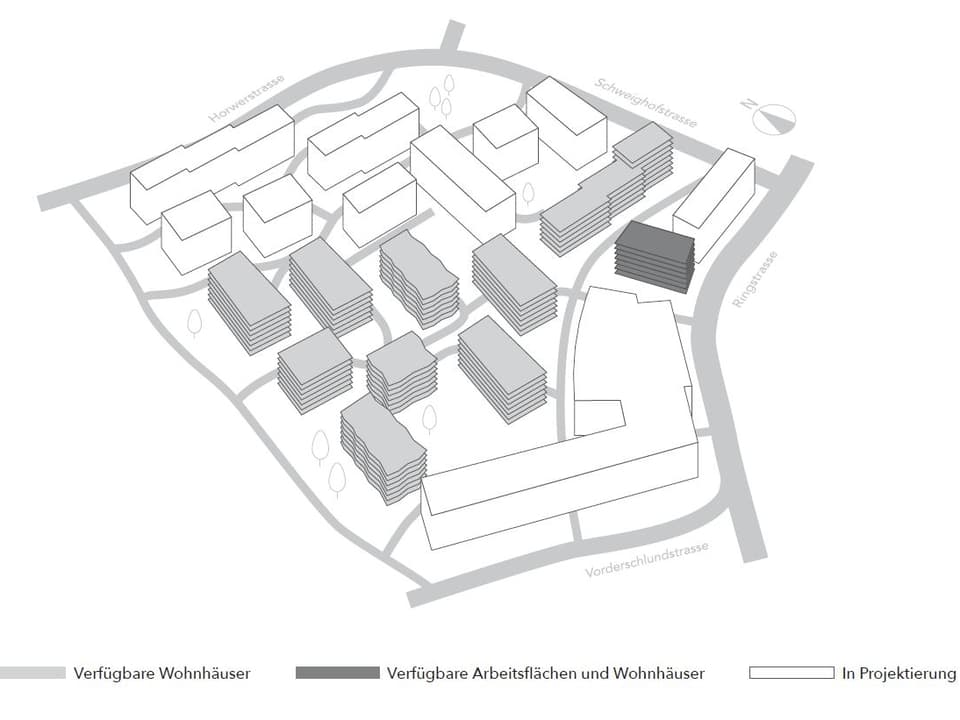 Situationsplan des neuen Quartiers Schweighof in Kriens.