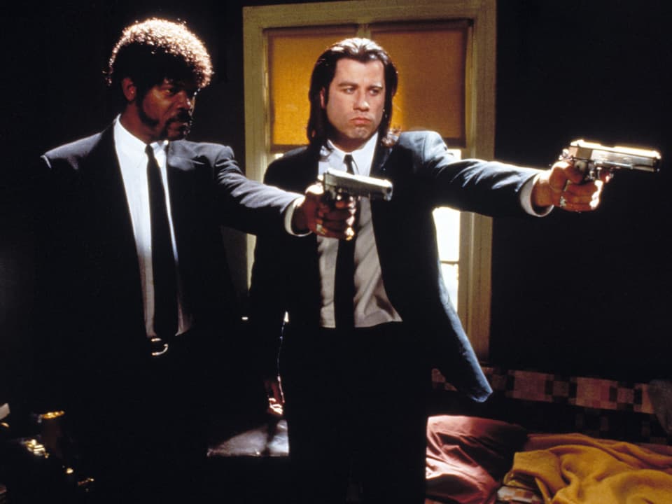 Filmausschnitt aus «Pulp Fiction» mit John Travolta und Samuel L. Jackson.