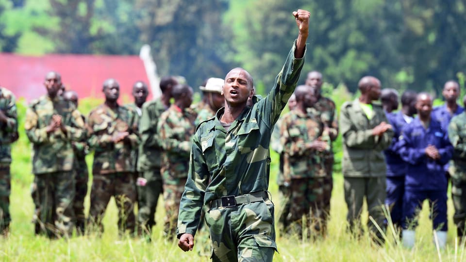 Kämpfer der M23-Rebellen, die von Ruanda unterstützt werden.