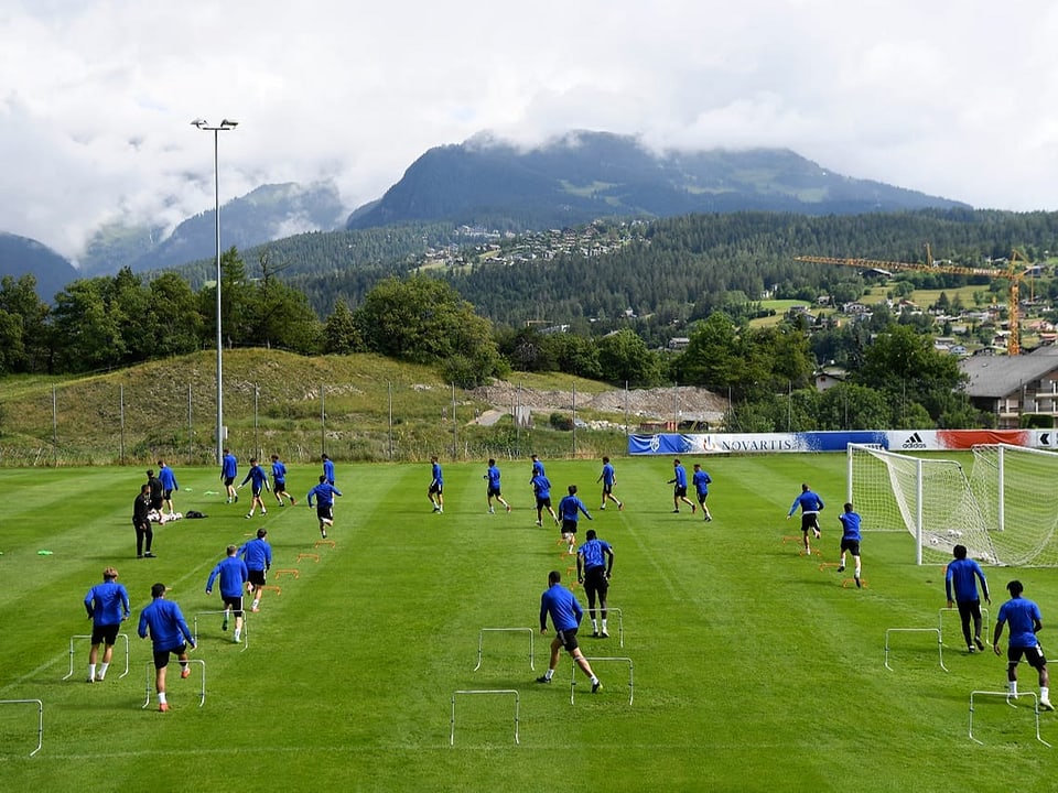 Fussballspieler im Trainingslager