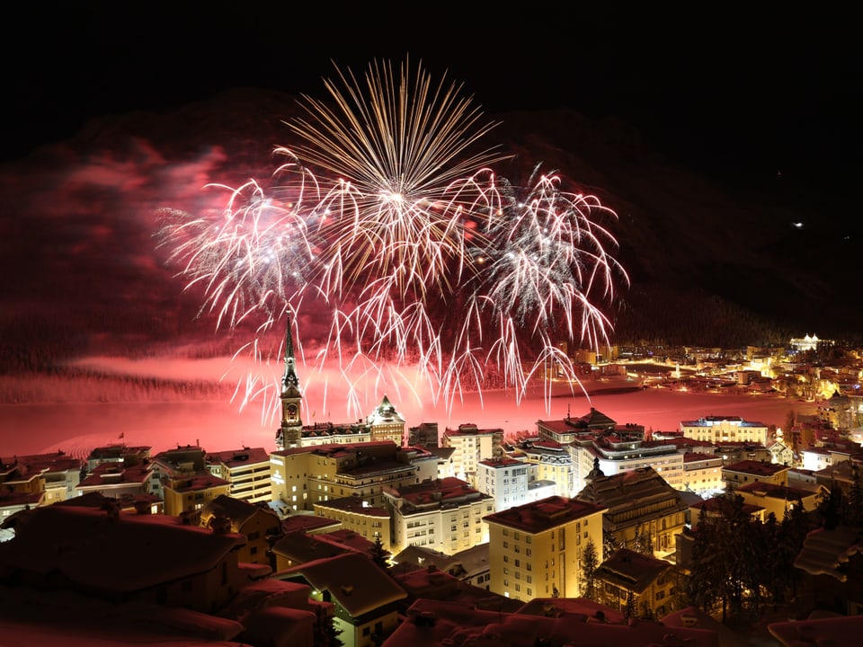 Feuerwerk in St. Moritz.