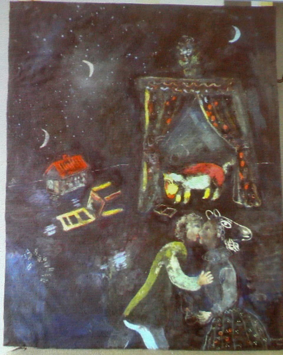 Gouachezeichnung des Franzosen Marc Chagall.