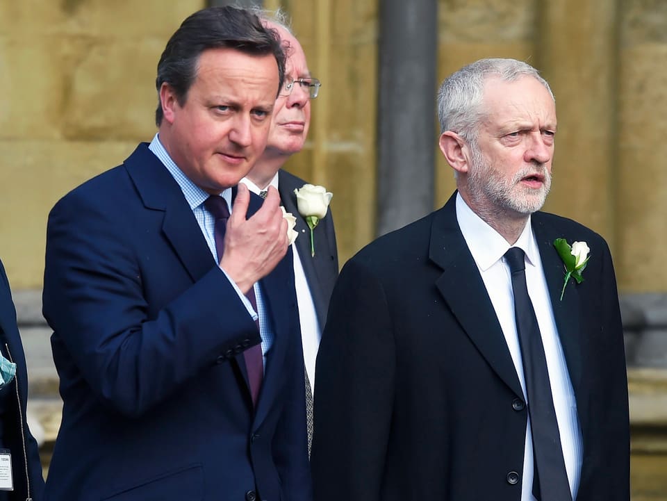 Der konservative Premier David Cameron und Labour-Führer Jeremy Corbyn