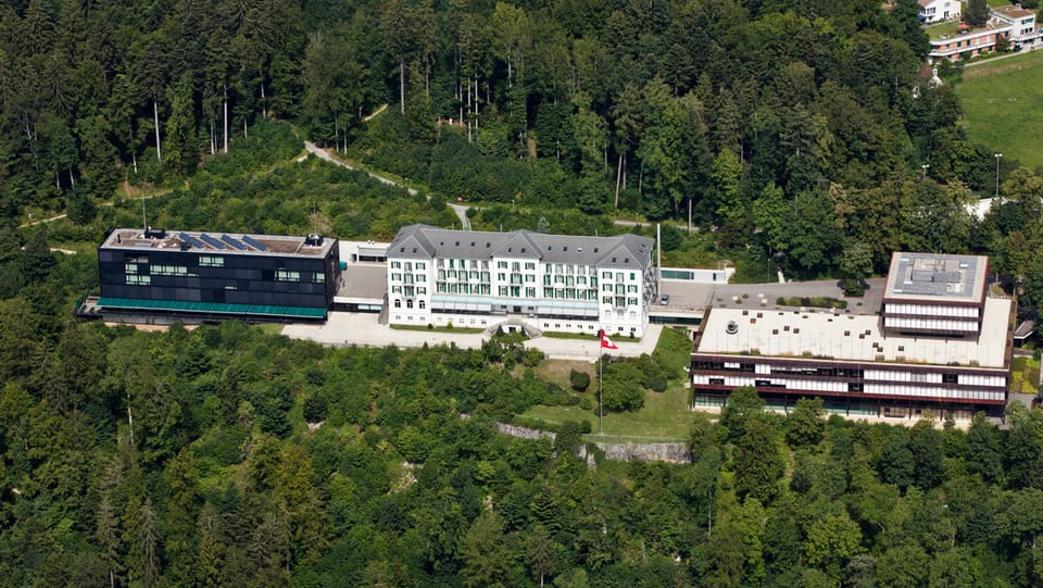 Luftaufnahme des Sportzentrums Magglingen. 