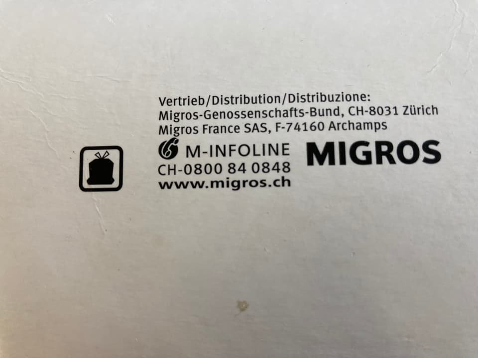 Nur im Hauskehricht entsorgbar.