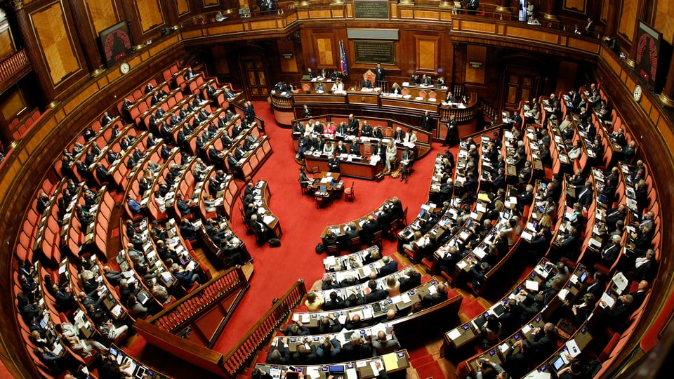 Das Parlament in Rom von oben herab fotografiert. 