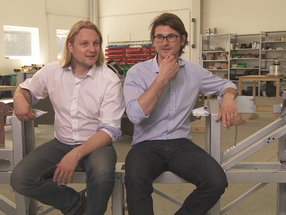 Die Erfinder des Systems Leo Meirer (li.) und Rupert Koch in ihrer Werkhalle.