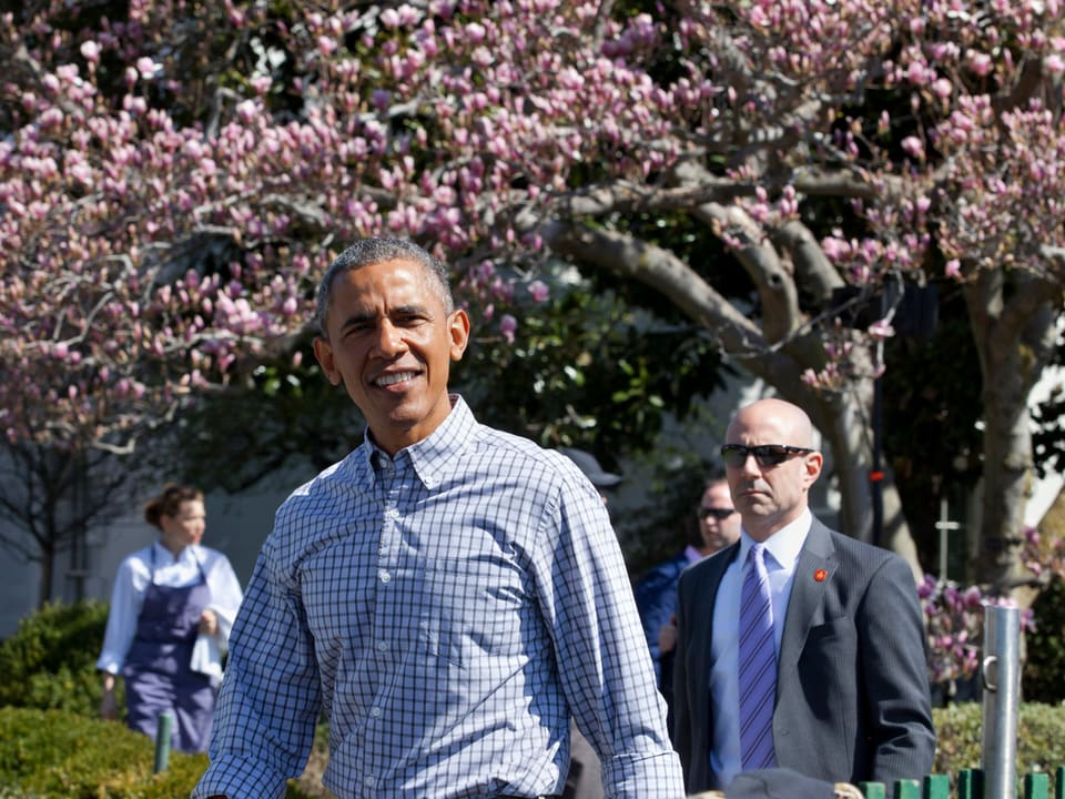US-Präsident Obama 2015 vor dme Weissen Haus