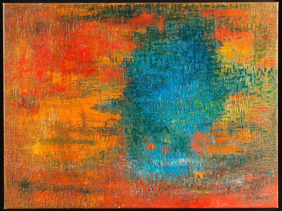 Fahrelnissa Zeid, Abstract Composition 1950's, Öl auf Leinwand.