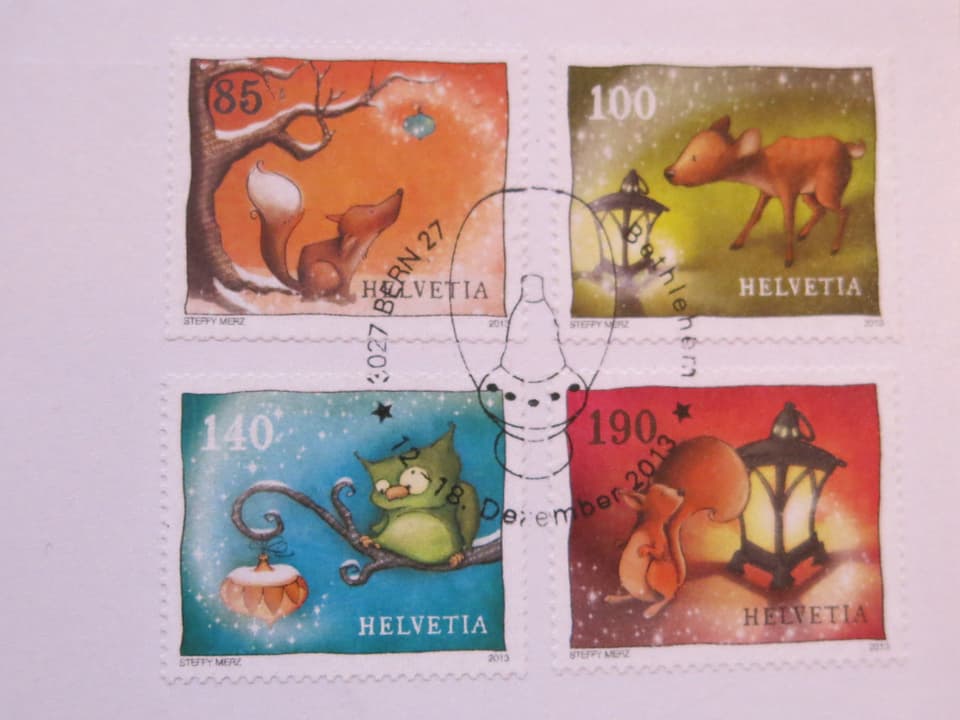 Briefmarken mit einem Stempel 