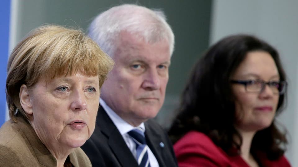 Merkel, Seehofer und Nahles.