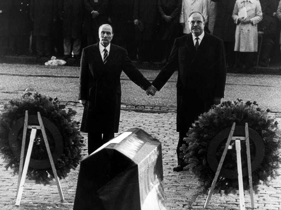 François Mitterrand und Helmut Kohl 