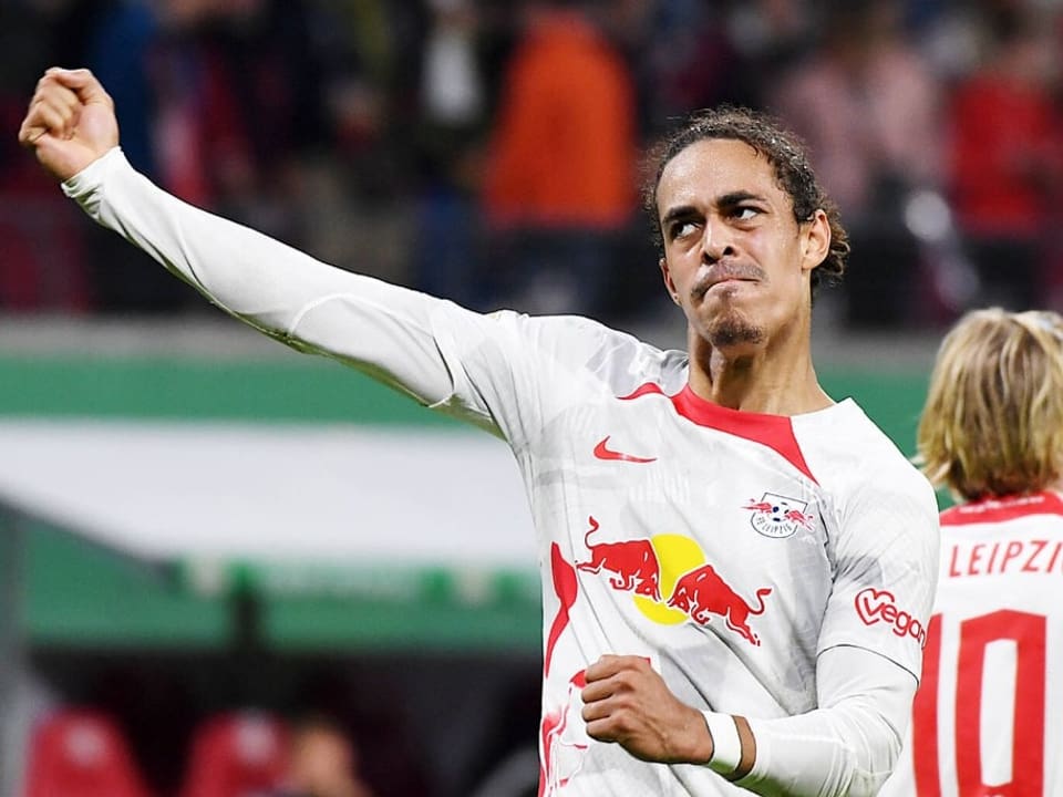 Leipzigs Yussuf Poulsen traf gegen Hamburg doppelt.