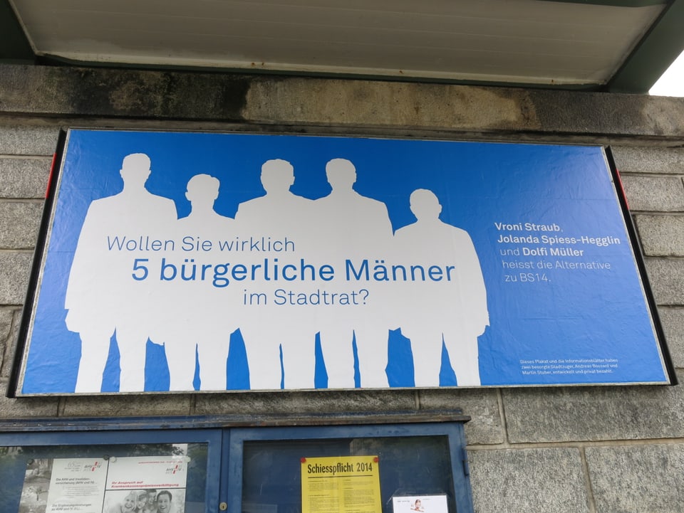 Das Plakat gegen einen bürgerlichen Stadtrat in Zug. 