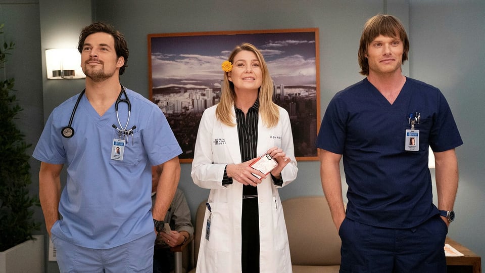 Dr. Andrew DeLuca, Dr. Meredith Grey und Dr. Atticus Lincoln