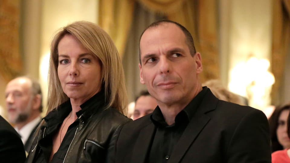 Varoufakis und seine Frau an einer Veranstaltung.