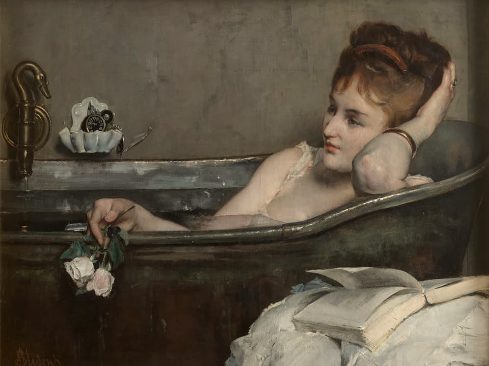 Gemälde einer Frau in der Badewanne