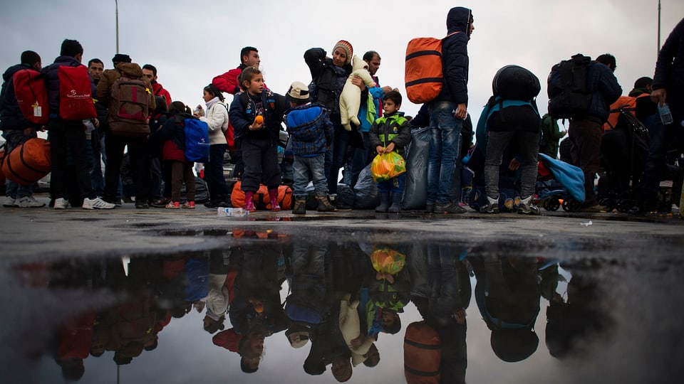 Ein Strom von Flüchtlingen