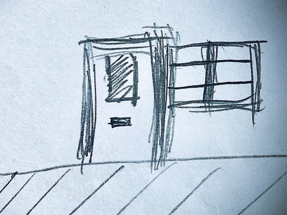 Skizze von einem Haus