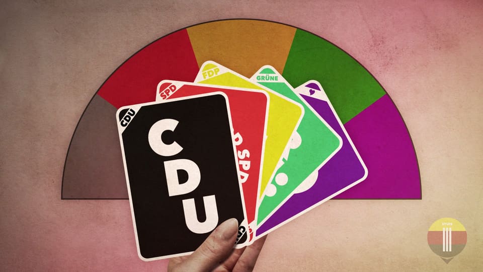 Spielkarten mit den Parteien Deutschlands. 