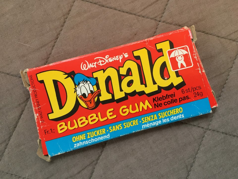 Eine Packung «Donald Bubble Gum» aus den 1970er Jahren