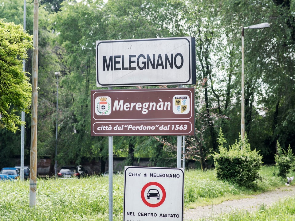 Ortstafel von Melegnano