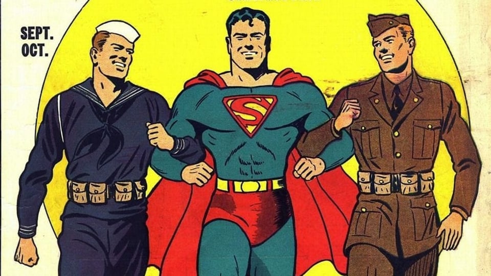 Superman mit Soldaten