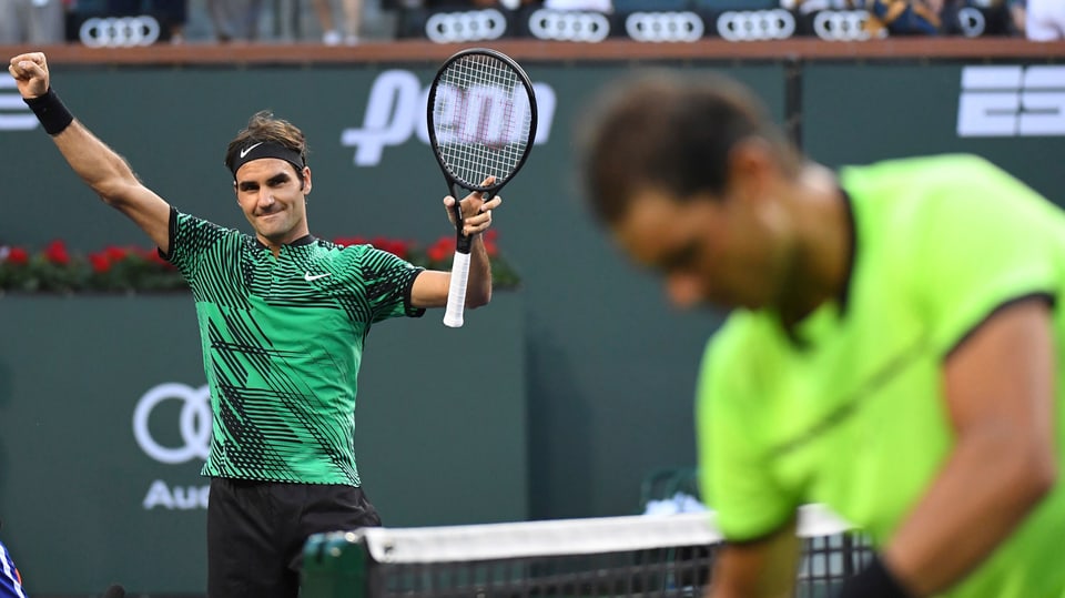 Federer jubelt, Nadal hadert.