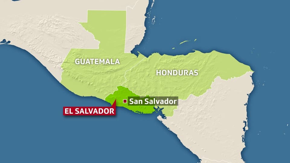 Karte mit El Salvador, Guatemala und Honduras
